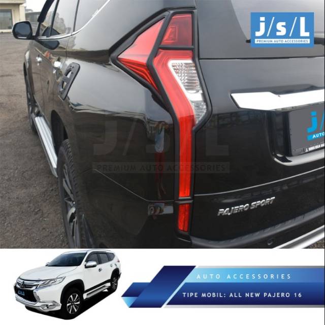 GARNISH GARNIS LIST LIS LAMPU BELAKANG HITAM BLACK DOP DOFF ALL NEW PAJERO SPORT / AKSESORIS PAJERO