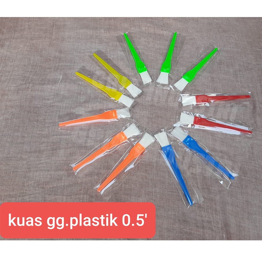 

Kuas Kue Gg Plastik 0.5"/Kuas Serbaguna Ayam Ikan Sosis 1Pak isi 12Pcs