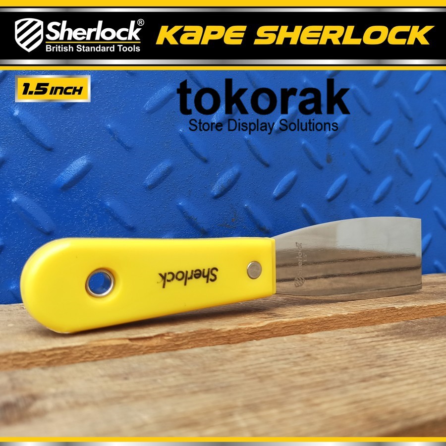 KAPE STAINLESS 1,5 INCH GAGANG SCRAP PUTTY KNIFE SHERLOCK SCRAPPER SEKRAP