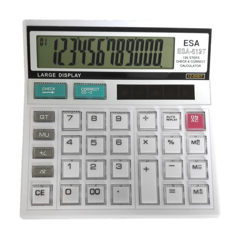 

Kalkulator Hitung ESA Check Correct tombol double layer Putih