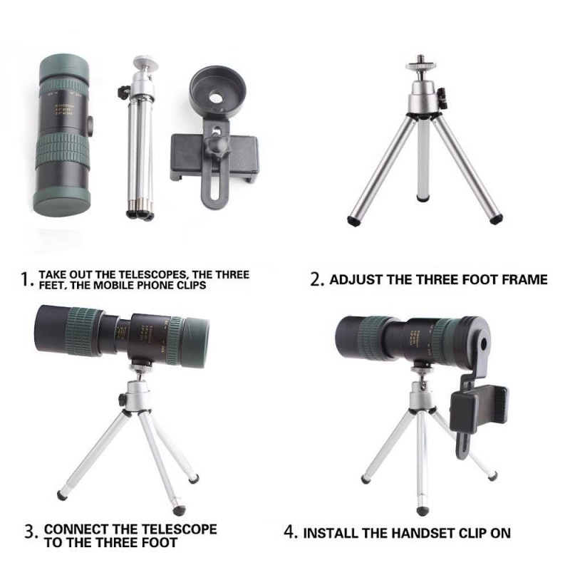 Lensa Tambahan HP Portable Monocular Tele Zoom HD 8-24X30 Tripod