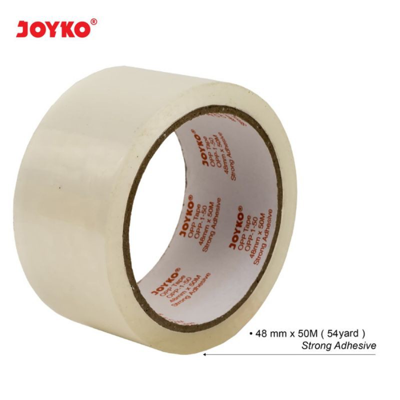 

Opp Tape Lakban Bening Joyko OPP-1-50 48 mm x 50 M ( 54 yard )