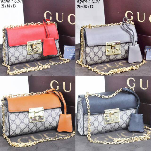 TAS SELEMPANG GUCCI PADLOCK 037 TAS BRANDED MURAH TAS BATAM GUCCI SANDRA DEWI