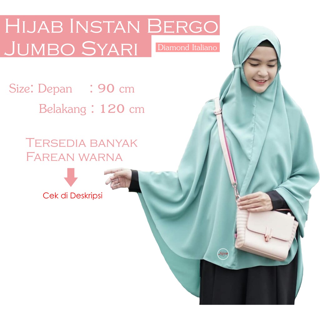 Jilbab Instan Syari Jumbo Hijab Instan Tali Non Pet