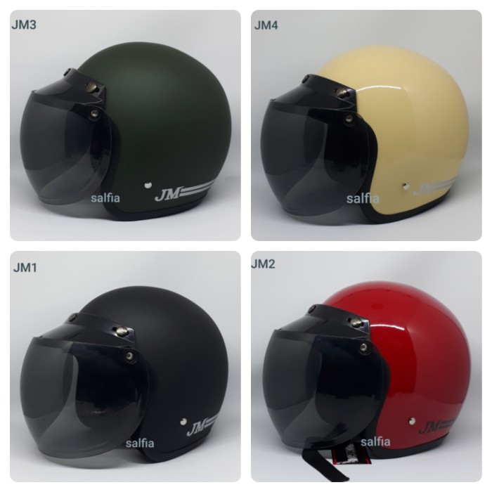 Helm Retro Bogo Jm Sni Ori Semua Warna Tanpa Kaca Termurah Shopee Indonesia