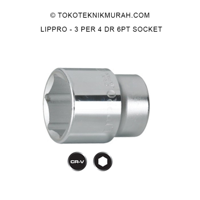 Lippro 4100M-21 3/4&quot; Dr 6 Pt Socket 21 Mata Sok