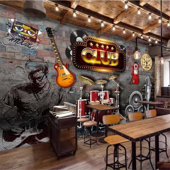 WALLPAPER 3D CUSTOM WALLPAPER DINDING DEKORASI CAFE