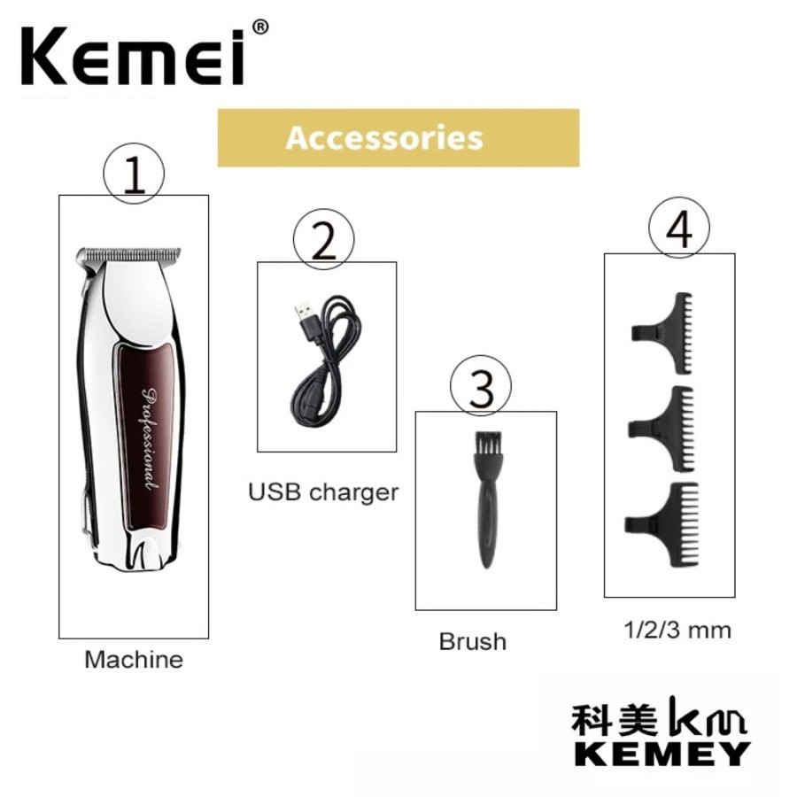 Kemei KM 9163 Alat Cukur Rambut Hair Clipper Trimmer Detailer Turbo Cukuran Kemei KM-9163