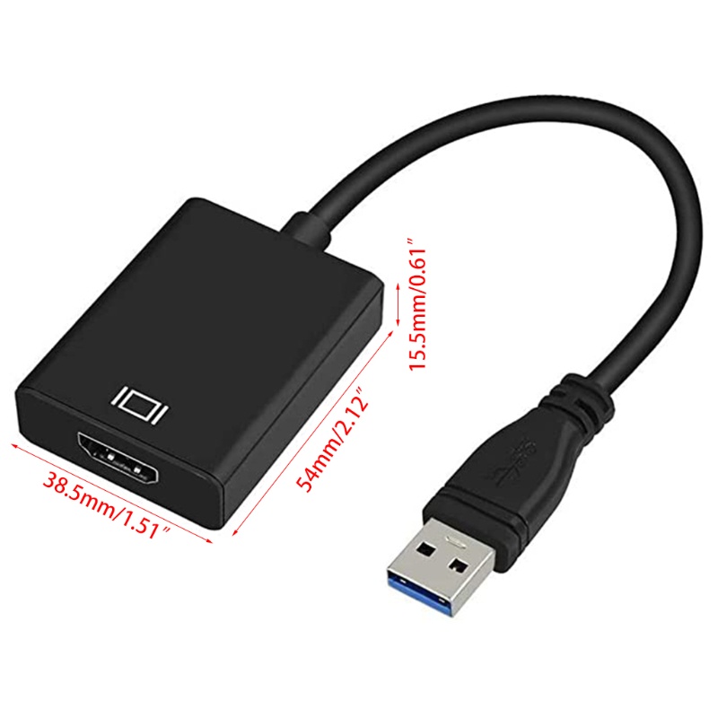 Cre 1080P USB 3.0 to Converter Adapter Grafis Untuk Proyektor Laptop