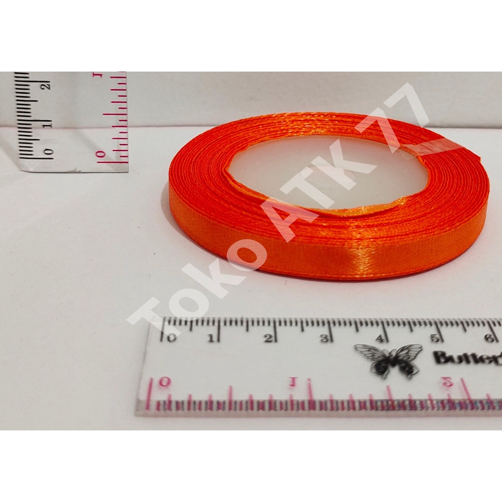 

Pita Kado Kain Satin 0.25" 0,25" 1/4" seperempat inch Orange Oranye READY STOCK