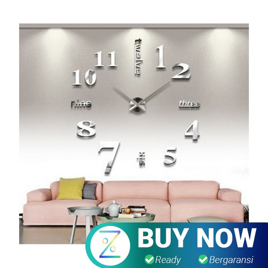 Jam Dinding Besar Diy Giant Wall Clock Quartz Creative Design 80 130cm Shopee Indonesia