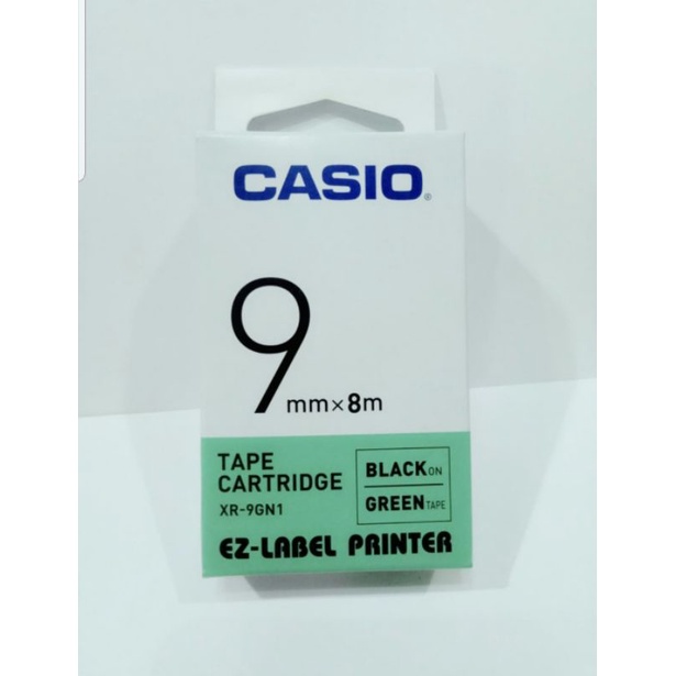 

Ez-label printer casio 9 mm 9mm Black on Green tape XR-9GN1