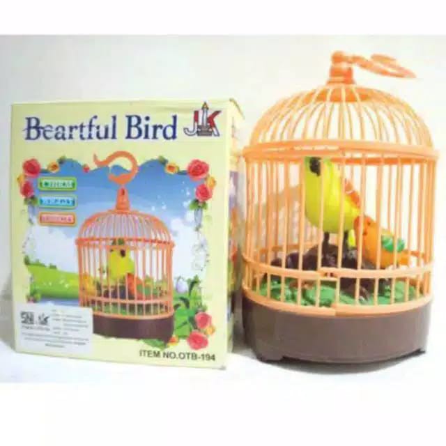 MAINAN BURUNG PINTAR BERKICAU DALAM SANGKAR KECIL / TANGGUNG / BESAR -