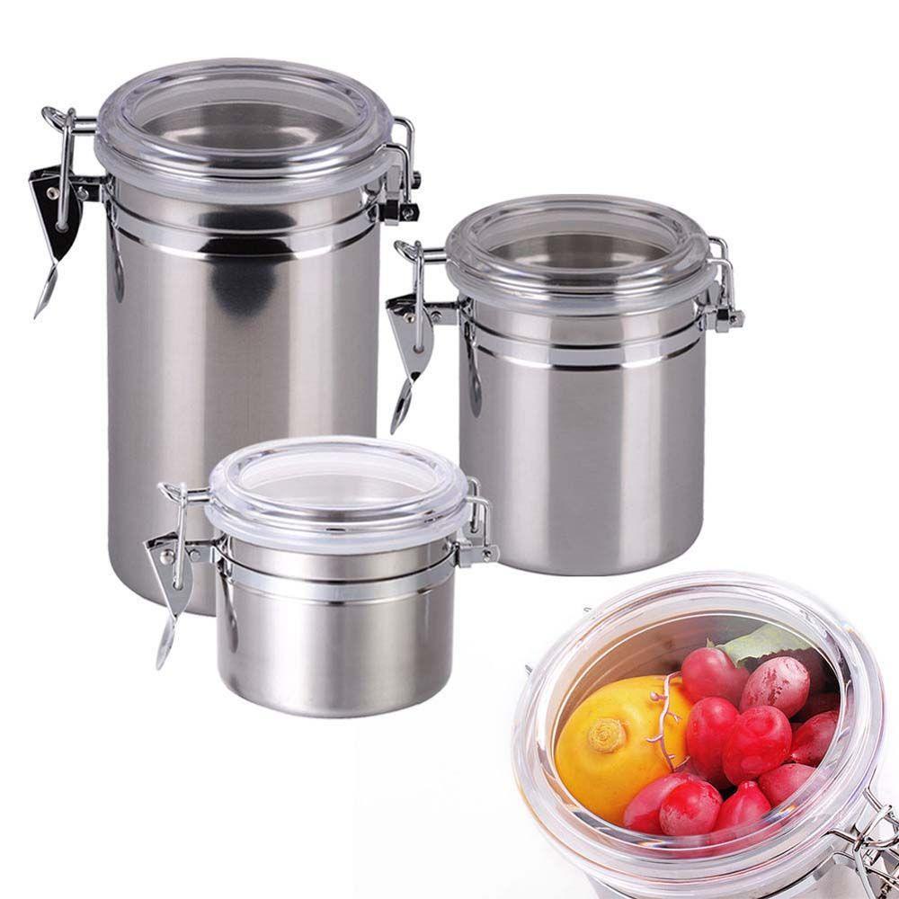 QUINTON Sealed Can Stainless Steel Grain Alat Dapur Biji Kopi Kering Wadah Kopi Bagus