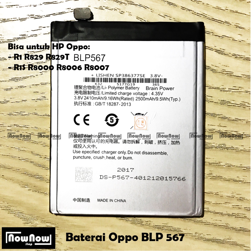 Baterai Oppo R1 R829 R829T R1S R8000 R8006 R8007 R1L BLP567 Original Batre Batrai Battery HP