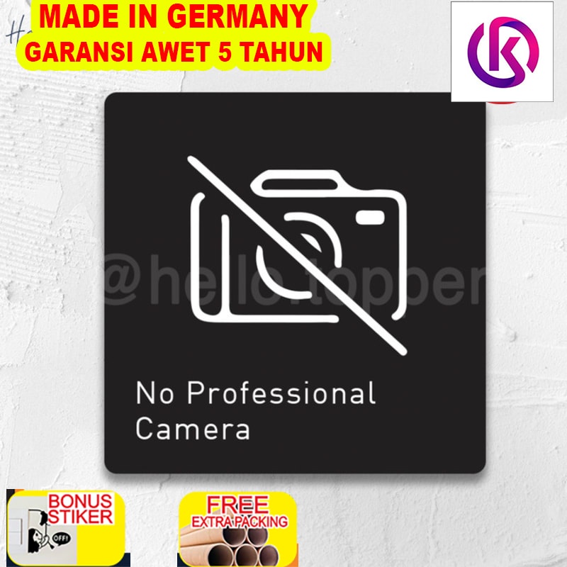 

Terlaris Sign Akrilik No Camera Printed | Sign Board Akrilik | Sign UV Print - Putih 10x10