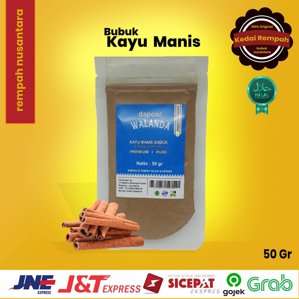 

BUMBU DAPUR REMPAH BUBUK KERING DRIED DAN TABUR Nusantara bubuk kayu manis 100% original