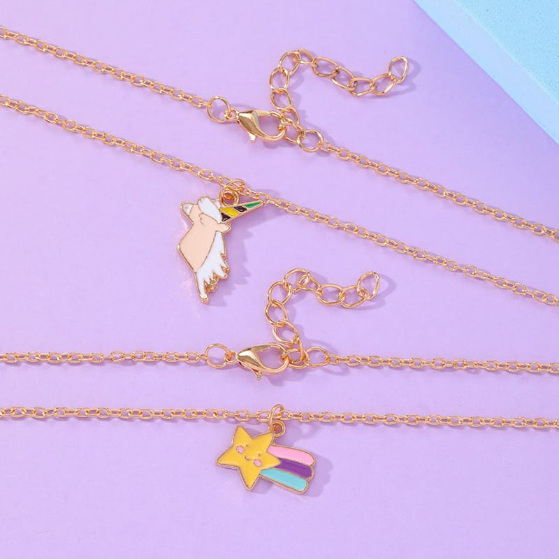 2in1 Kalung Anak Couple Teman Unicorn Kembaran Motif Sahabat Asesoris Perempuan Kado Ulang Tahun