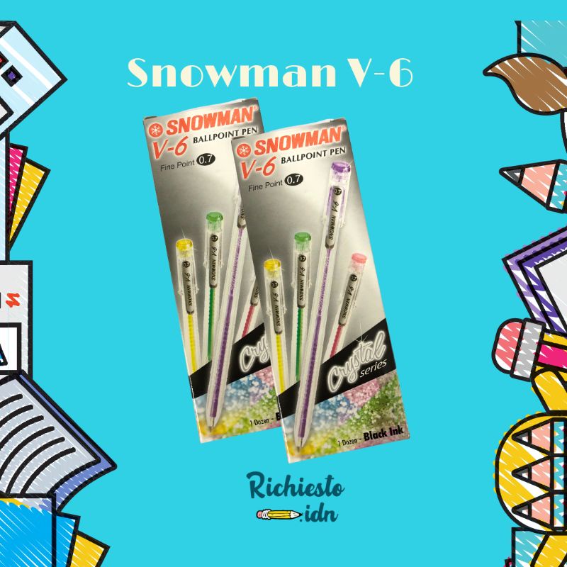 

(PERLUSIN)Pulpen Snowman V-6 Hitam 0.7mm