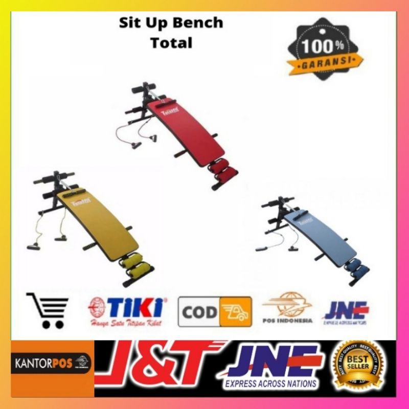 sit up bench total fitnes(original)bangku sit-up bench alat olahraga perut chin up bench sit upp