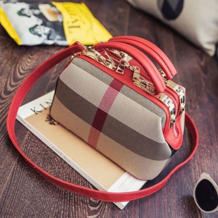 Tas Kerja Wanita / Handbag / Shoulder Bag Tas Wanita Import Fashion F28523 Burberry Look Alike