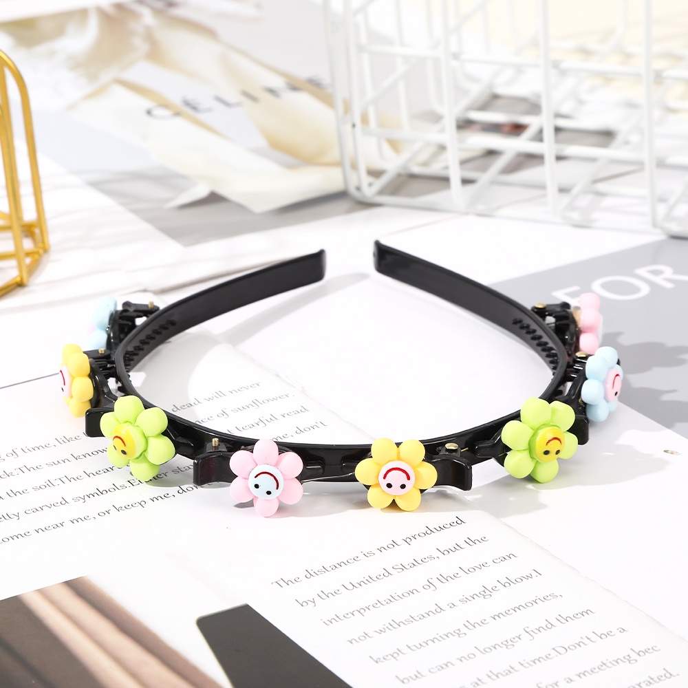 Korean Fashion Children Cute Headband with Clip Bangs Braided Hair Band for Kids Hair Accessories