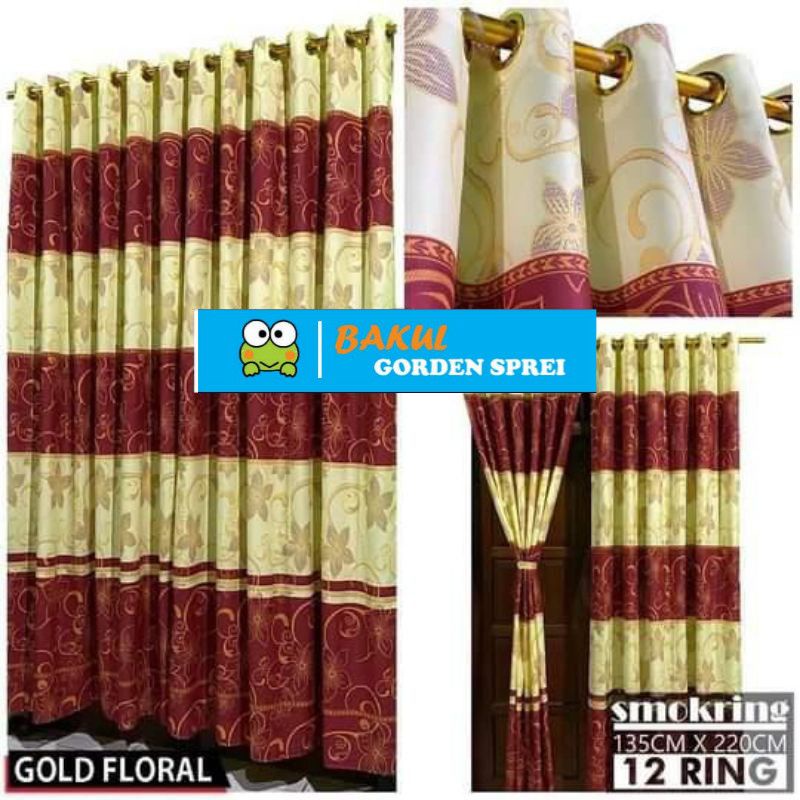 GORDEN PINTU DAN JENDELA SMOKERING GOLD FLORAL