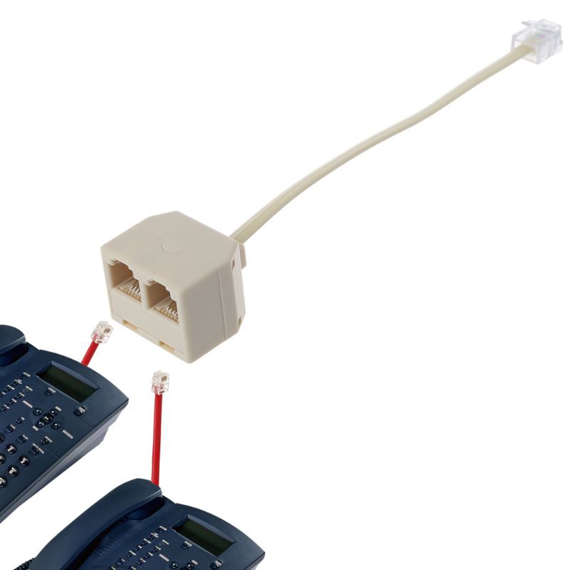 Adapter Splitter Telepon Rj11 6p4c 1 Male Ke 2 Female Rj11 Ke Rj11