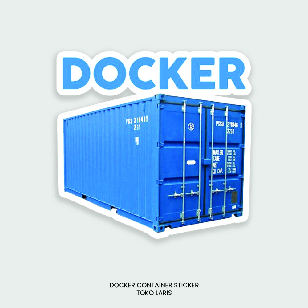 Sticker DOCKER CONTAINER Untuk Sticker Laptop, Tumblr, Helm, Case