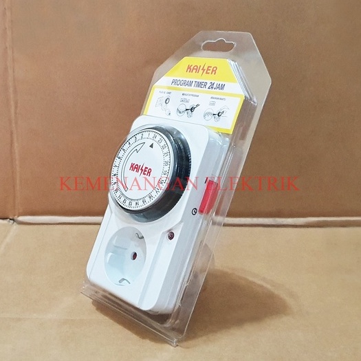 KAISER STOP KONTAK TIMER 24 JAM ANALOG / ALAT PENGATUR WAKTU MANUAL / COLOKAN STOPKONTAK TIMER