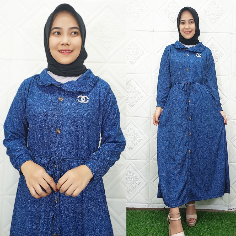 ANGELIA BIRU DRESS GAMIS GL FASHION