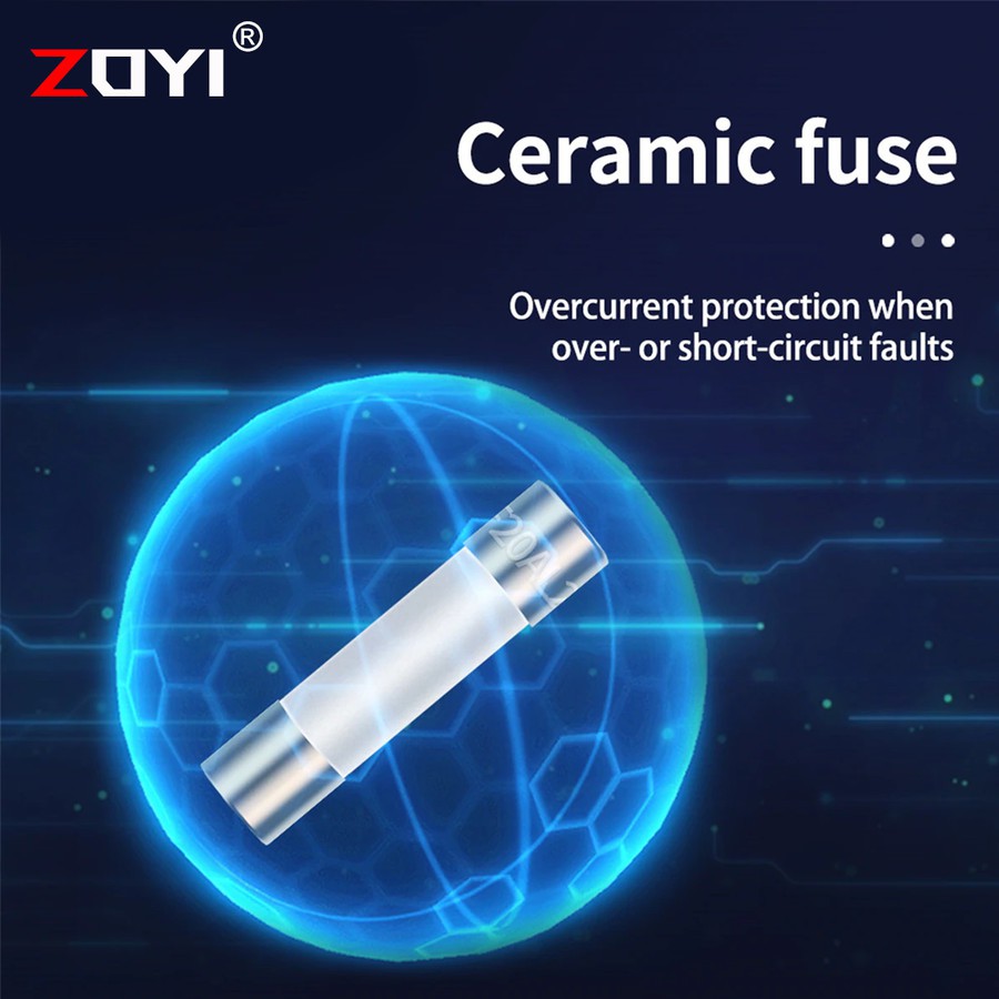 Zoyi Fuse Keramik Fuse For Multimeter Instrument 600mA 3.5mmx10mm 250V