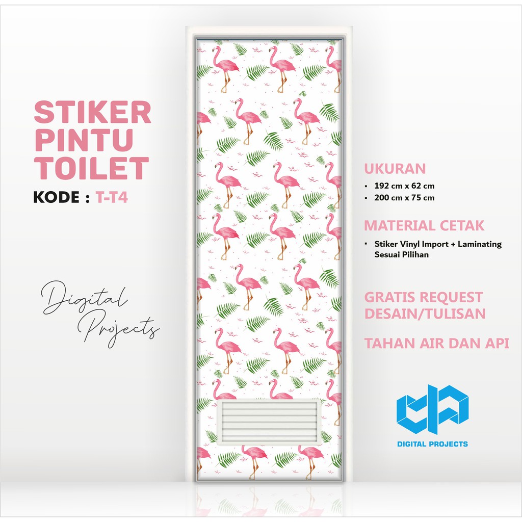 Stiker Pintu Kamar Mandi Toilet Tropical Kaktus T T Stiker Pintu Kamar Mandi Toilet Tropical Kaktus T T