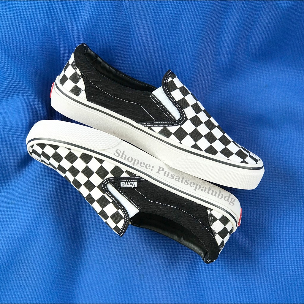 VANS SLIPON CHECKERBOARD BLACK WHITE DT