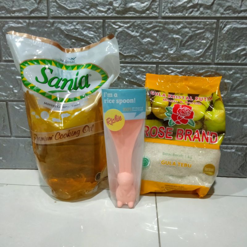 

PaHe Minyak Sania 2L + Gula Rose Brand 1 Kg + Centong Nasi Richie