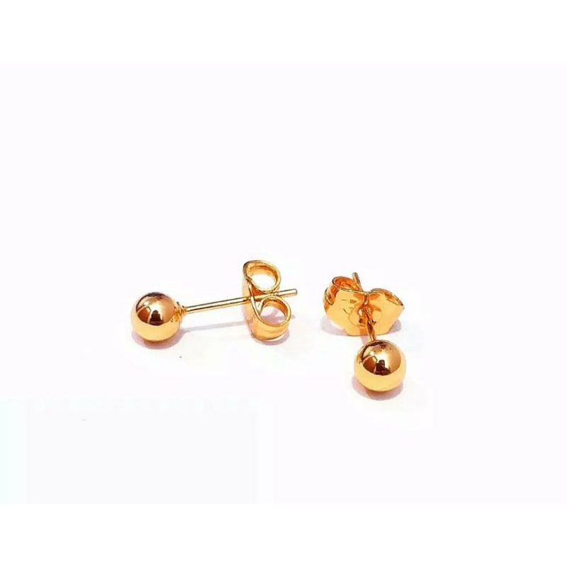 Anting Tusuk Sterling Titanium Gold Simple N17052110