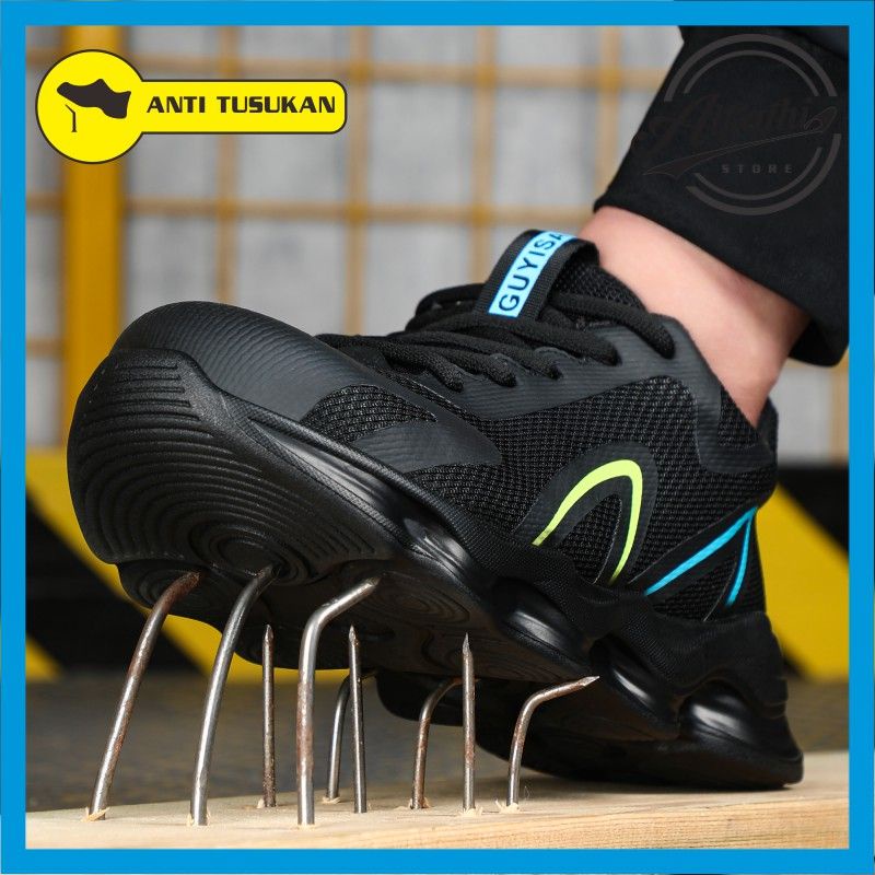 ALFathi Sepatu Safety Sneakers Sport New Arrival Guyisa Black Arches