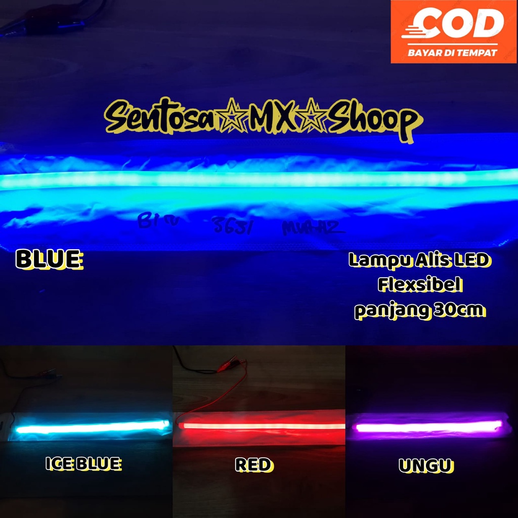 Jual LAMPU ALIS LED DIAM 30CM 12V FLEXSIBEL UNGU , RED , BLUE , ICE