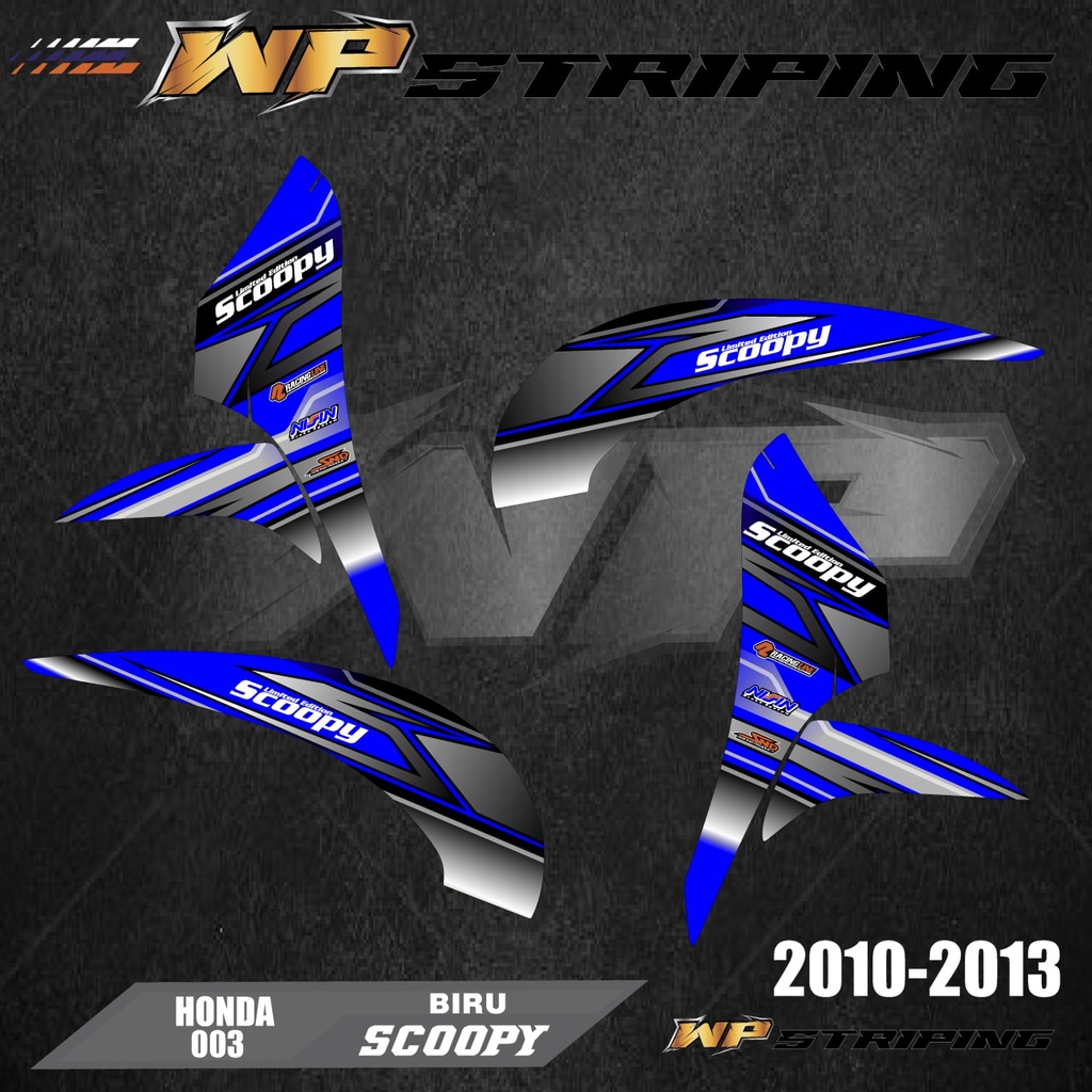 Stiker Motor Scoopy Karbu 2010 2011 2012 2013 Striping Sticker Variasi lis Skotlet racing 003