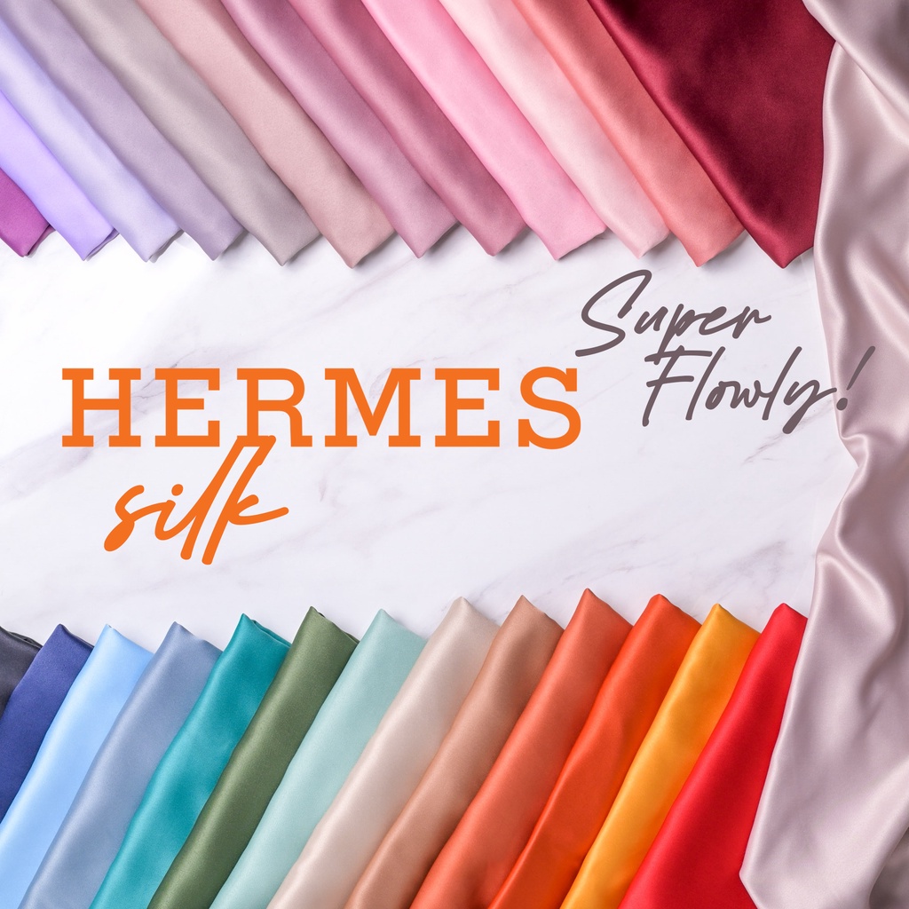 KAIN HERMESS SILK SUPER FLOWLY!! Harga Per Setengah Meter