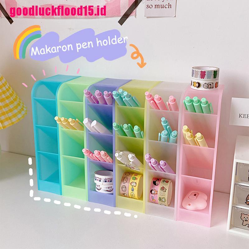 {LUCKID}Color 4 Gird Desktop Organizer Pen Holder Desk Makeups Pencil Storage Box