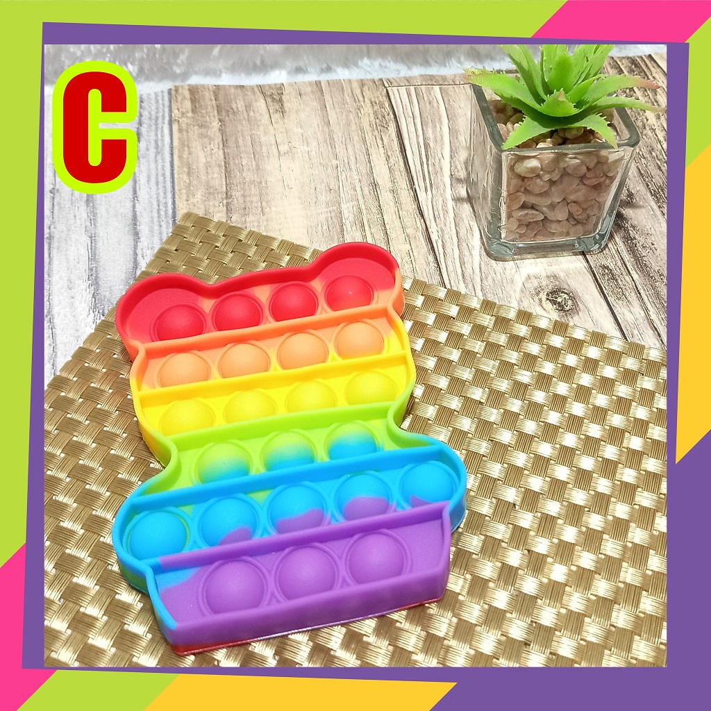 1545 / Pop it fidget push sensory / Pot bubble sensory toy penghilang stress / Toys bubble stress relieve pop-C. 12.5 CM