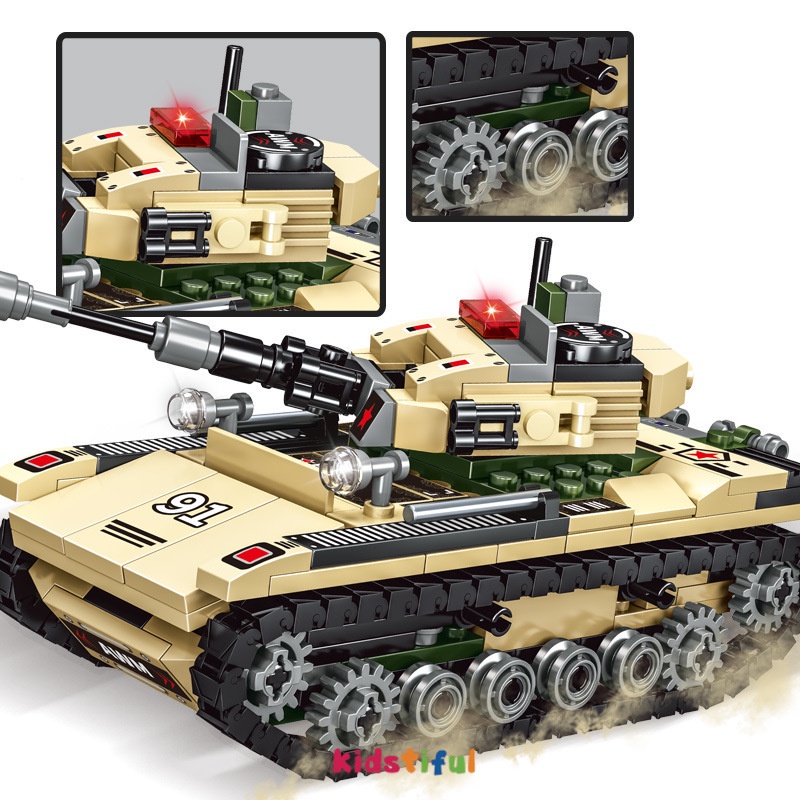 Mainan Anak Laki Laki 1000Pcs Tangki Tank WW2 Mainan Balok Mainan Edukasi