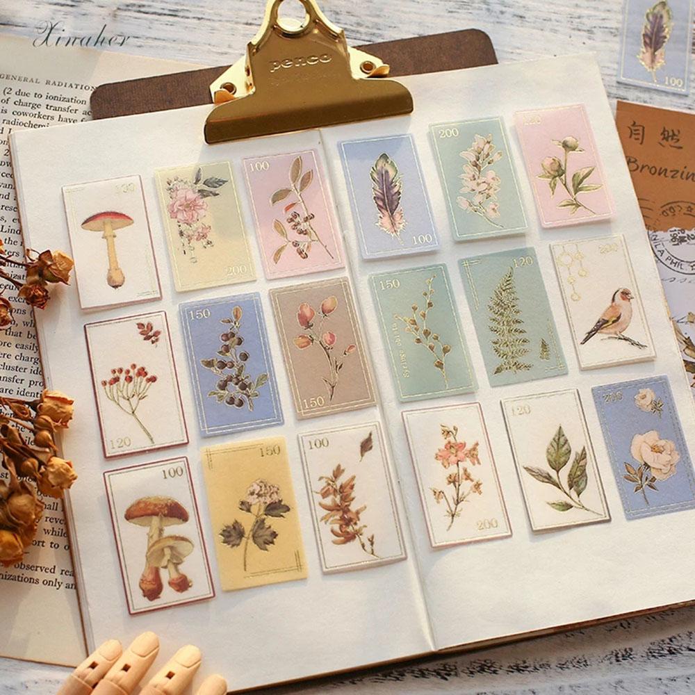 [Elegan] Cap Kertas Stiker 40pcs/pack Golden DIY Scrapbooking Diary Album Alat Tulis Stiker Label Stiker Dekorasi Sticker