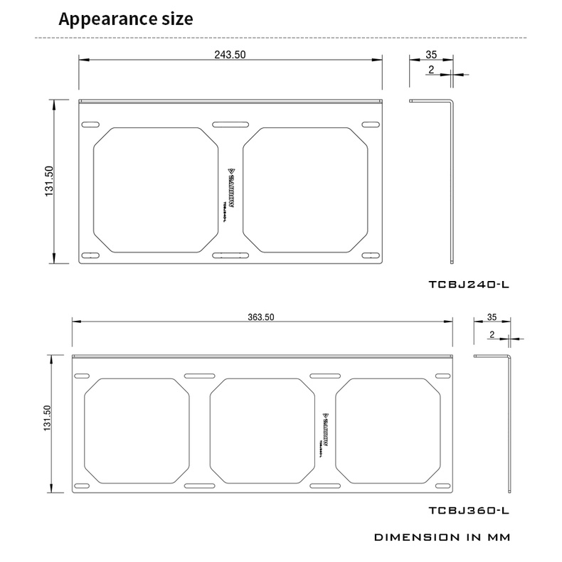 BARROW TCBJ240-L 240 Radiator L Bracket Fan Bracket Mounting