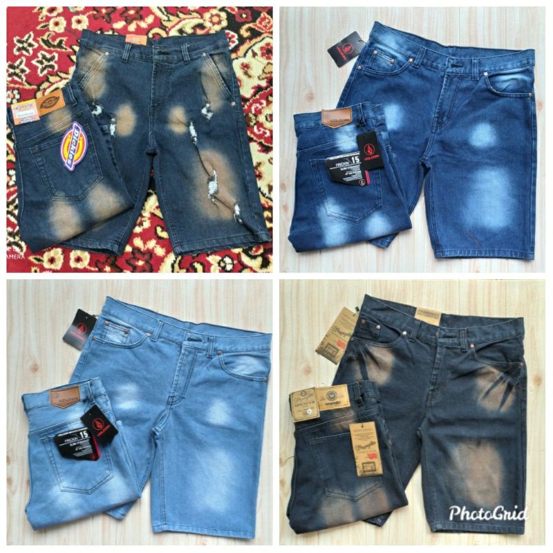 Celana Jeans Levis Pendek Sobek Pria Streth Melar