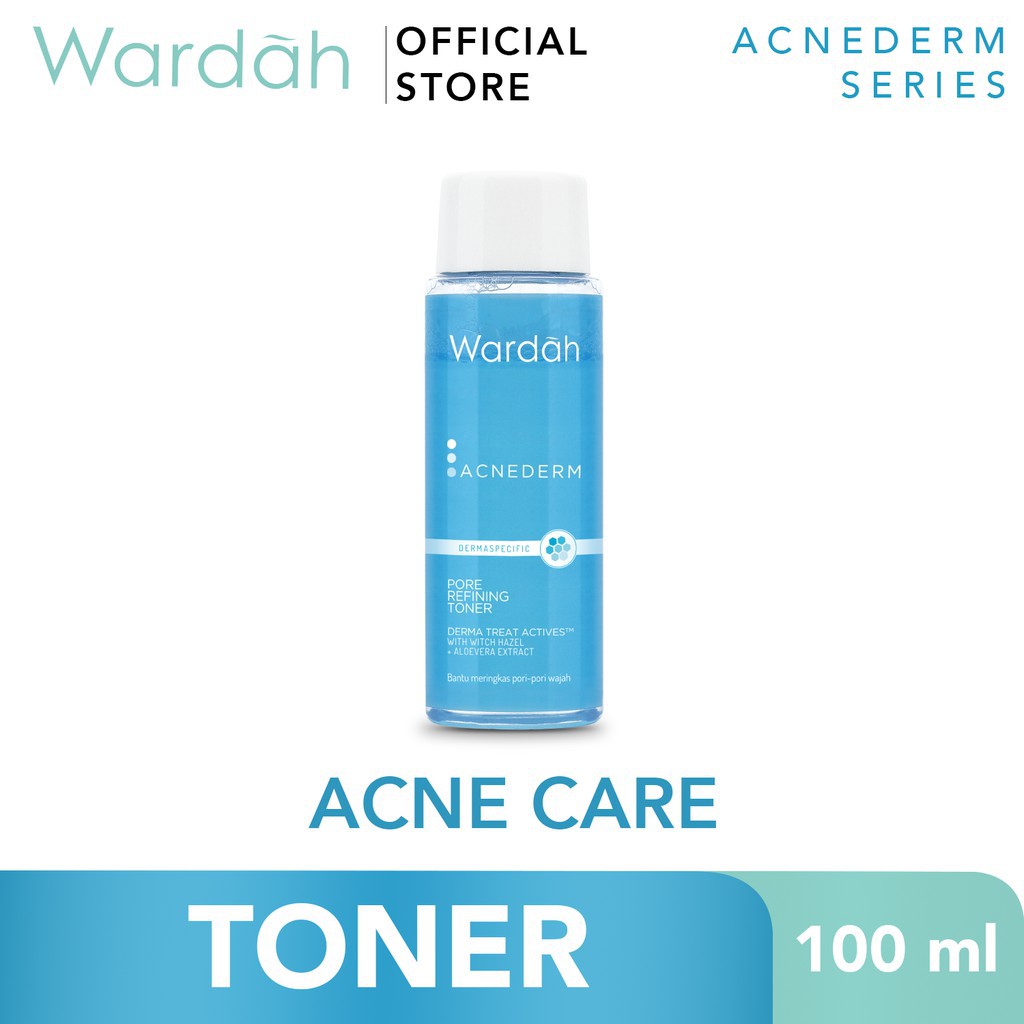 (BPOM) WARDAH ACNEDERM SERIES - PURE TONER/DAY MOISTURE/ NIGHT TREATMENT/FOAMING CLEANSER FACIAL