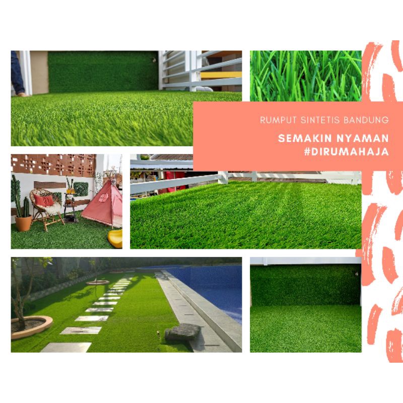 Rumput Sintetis Murah Meteran Tebal 3 CM Ukuran 1 X 1 Meter - Rumput Sintetis Swiss - Jepang