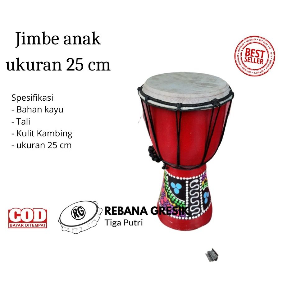 Alat Musik Tradisional Jimbe 25 cm alat musik darbuka djimbe murah