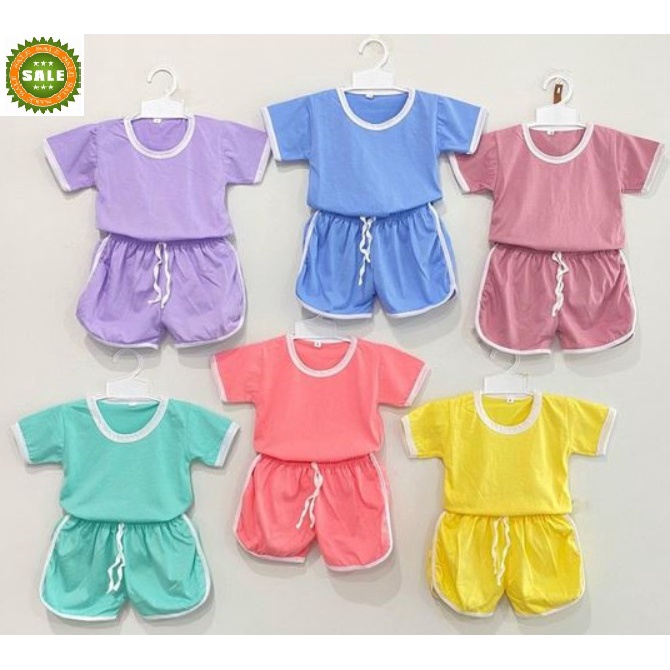 6 PC Setelan baju chupa chups anak / setelan anak polos / setelan unisex